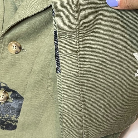 Fantastic Fawn skull and star jumpsuit Green cotton button enclosure size small - Picture 14 of 16